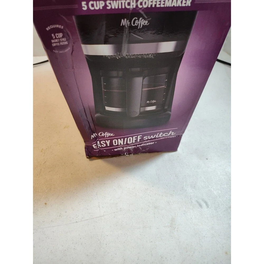 Mr Coffee Mini Brew 5 Cup Coffee Maker Black Auto Pause NIB (878)